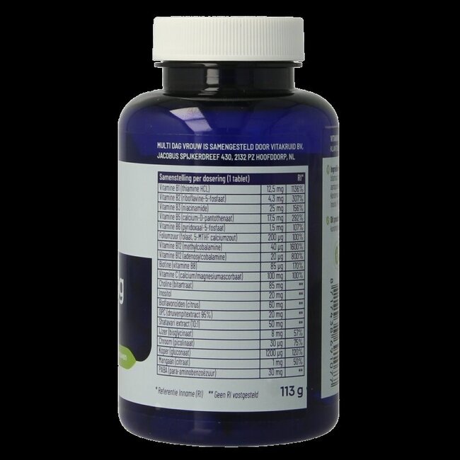 Multi Dag Vrouw 100% Vegan 90 Tabletten