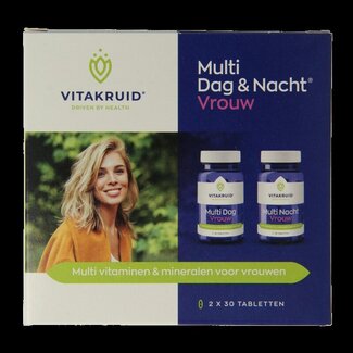 Vitakruid Multi Dag & Nacht Vrouw 100% Vegan 2 x 30 60 Tabletten