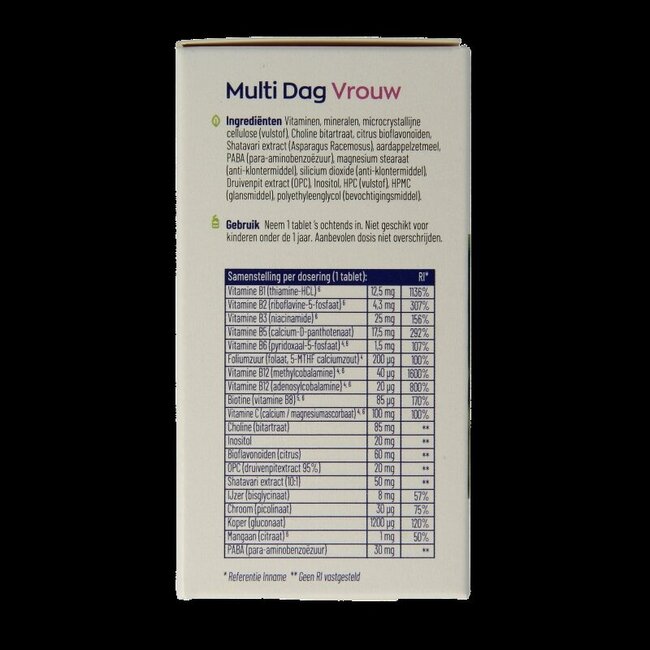 Multi Dag & Nacht Vrouw 100% Vegan 2 x 30 60 Tabletten