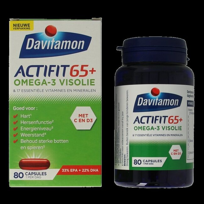 Actifit 65+ omega 3 80 Capsules