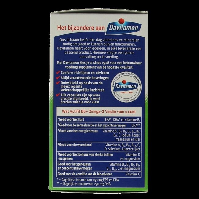 Actifit 65+ omega 3 80 Capsules