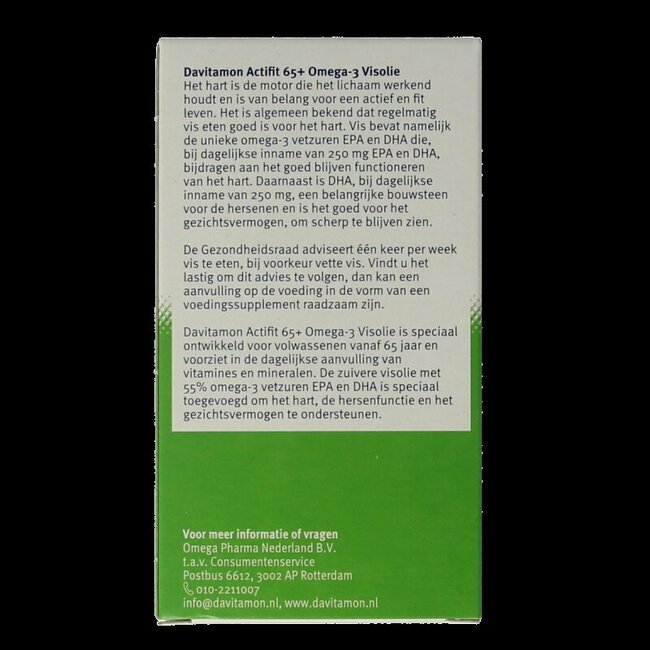 Actifit 65+ omega 3 80 Capsules