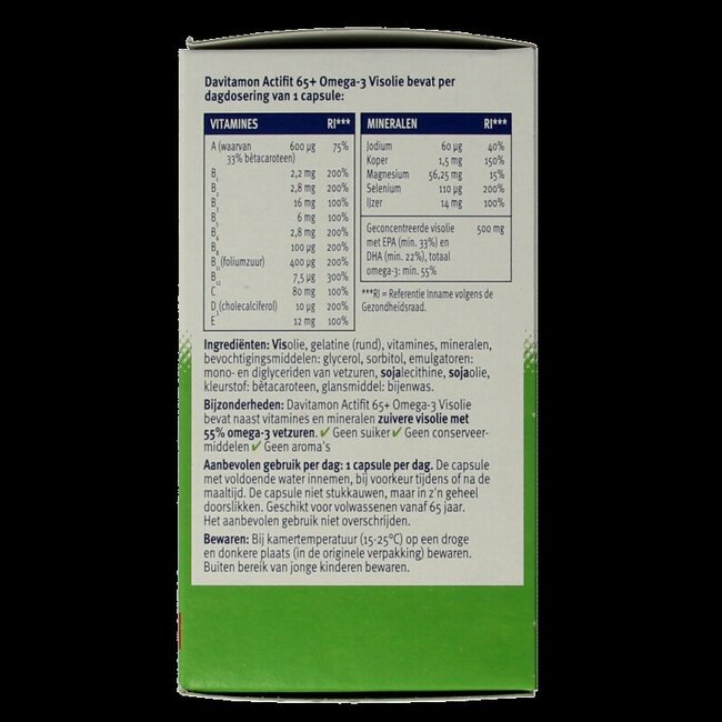 Actifit 65+ omega 3 80 Capsules