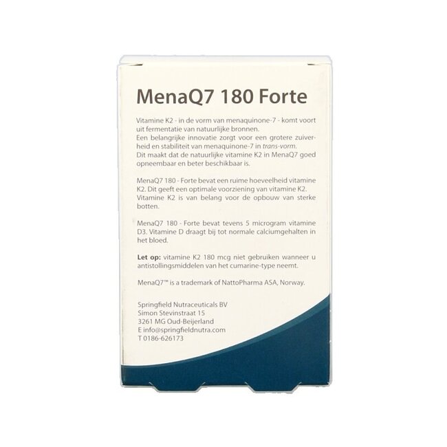MenaQ7 Forte vitamine K2 180 mcg 60 Vegetarische capsules