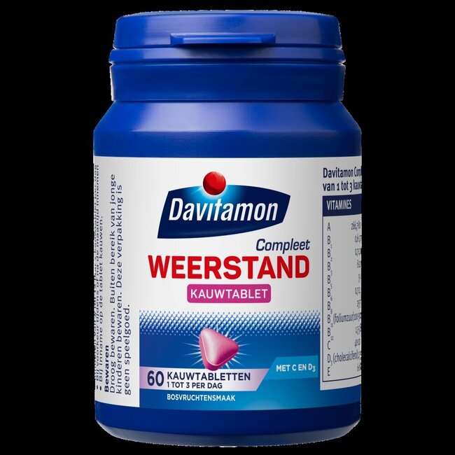 Compleet weerstand kauwvitamines bosvruchten 60 Tabletten