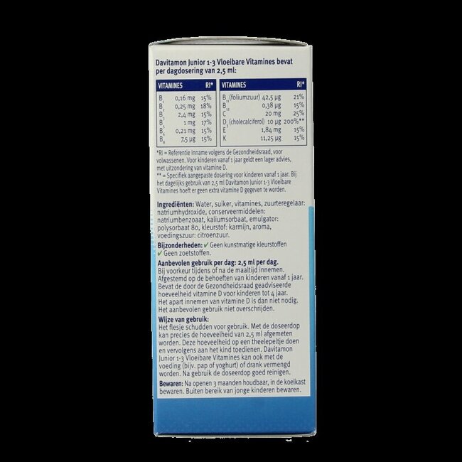 Junior 1+ vloeibare vitamines framboos 100 Milliliter