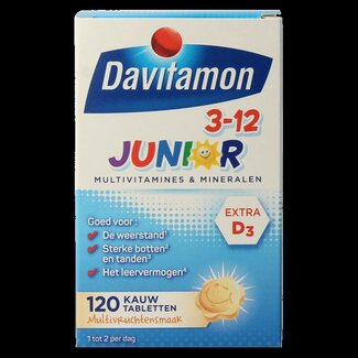 Davitamon Junior 3-12 multifruit 120 Kauwtabletten