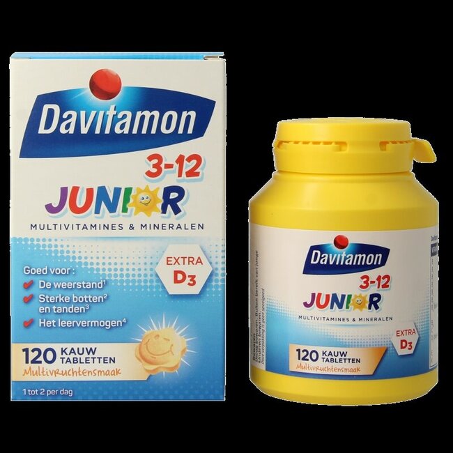 Junior 3-12 multifruit 120 Kauwtabletten