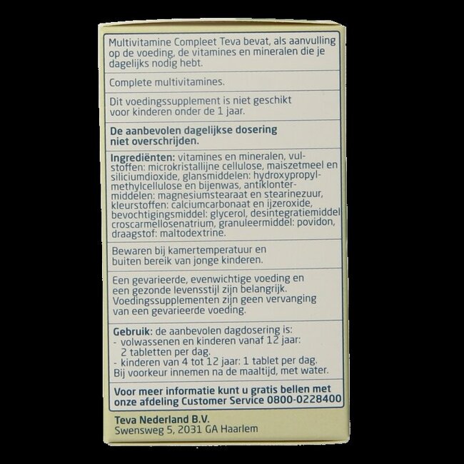 Multivitamine compleet 100 Tabletten