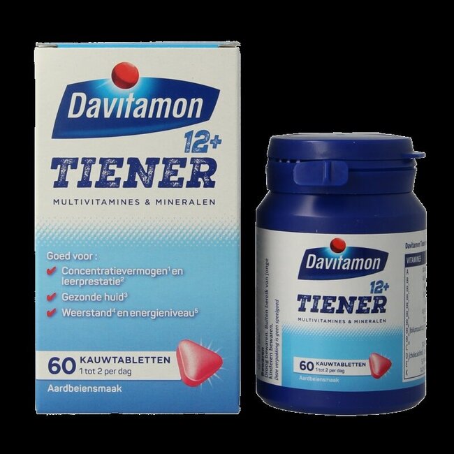 Tiener boost 12+ aardbei 60 Tabletten