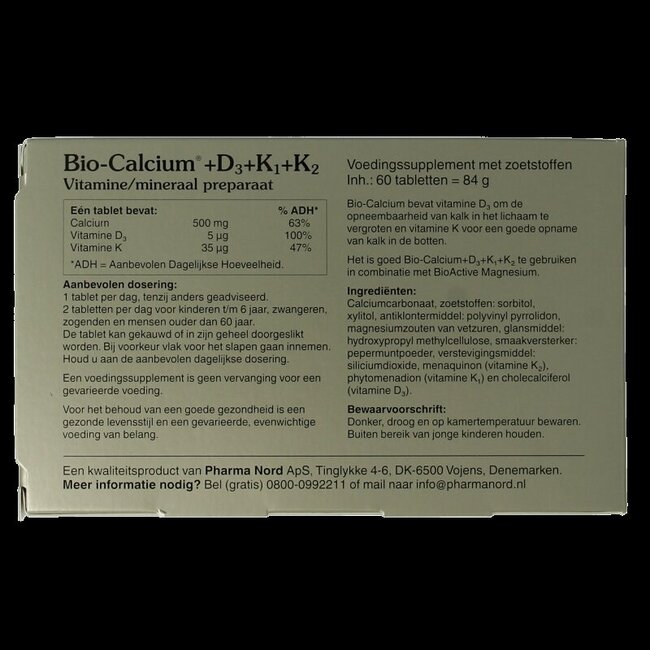 Bio calcium & D3 & K1 & K2 60 Tabletten