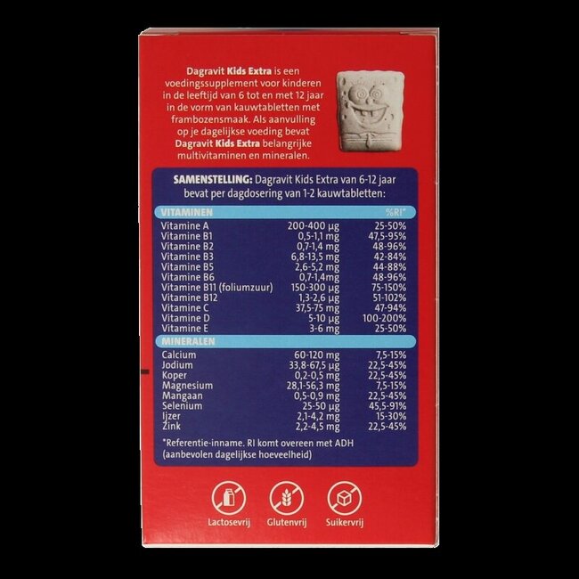 Kids extra 6 - 12 jaar 60 Kauwtabletten