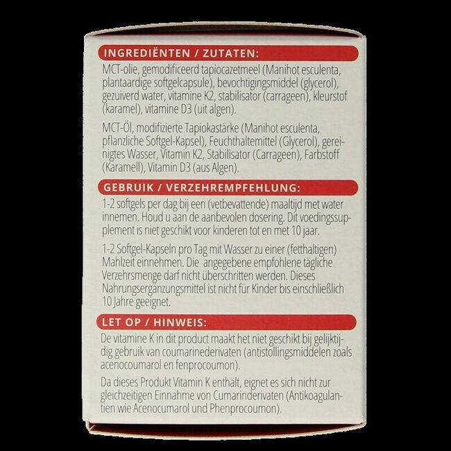 Vitamine K2 + D3 60 Softgels