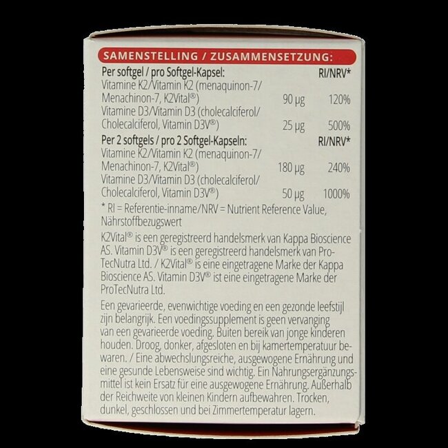 Vitamine K2 + D3 60 Softgels