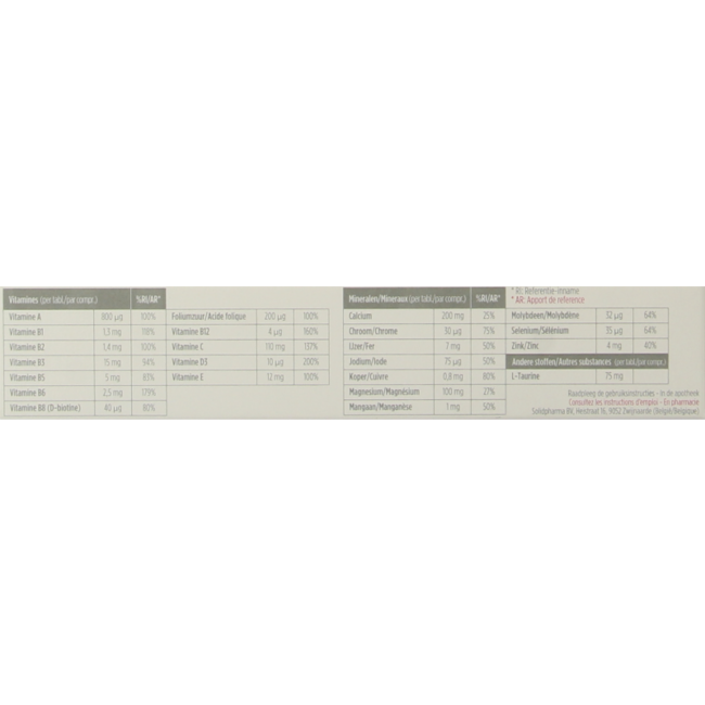Multivitamine volwassenen 30 Tabletten