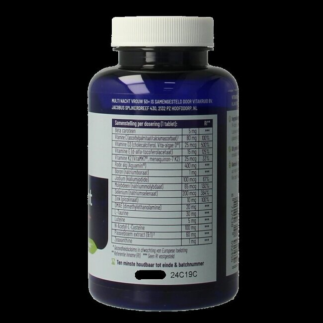 Multi Nacht Vrouw 50+ 100% Vegan 90 Tabletten