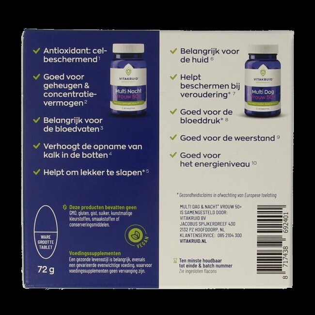 Multi dag & nacht vrouw 50+ 2 x 30 tabletten 60 Tabletten