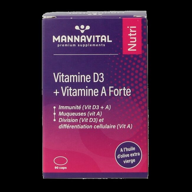 Vitamine D3 + vitamine A forte 90 Capsules