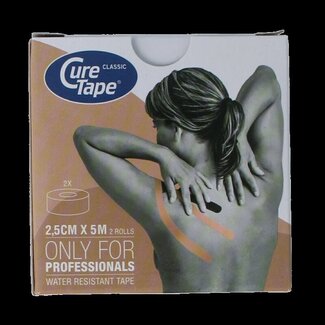 Cure Tape Kinesiotape 2.5cm x 5mtr beige 2 Stuks