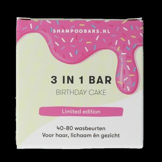 Shampoobars 3 in 1 bar birthday cake 60 Gram