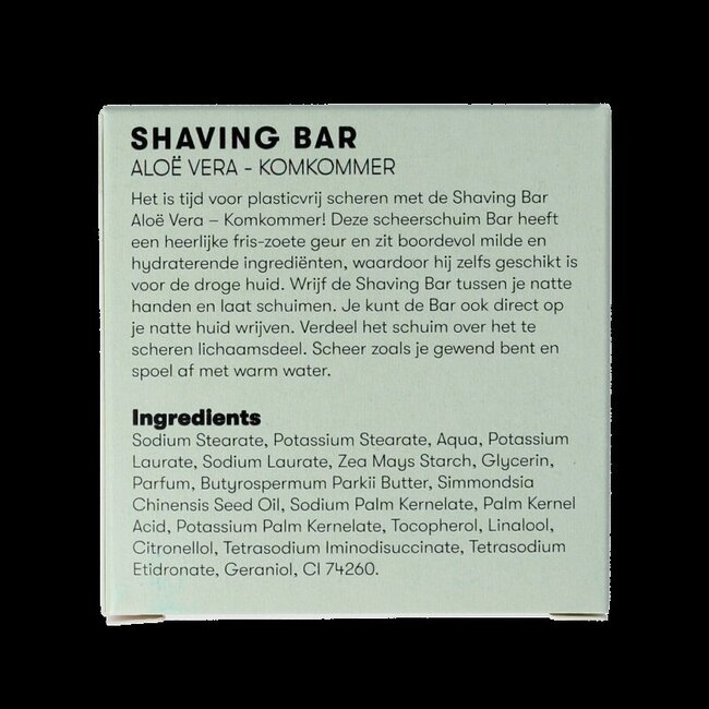 Shaving bar aloe vera & komkommer 60 Gram