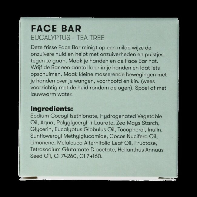 Face bar eucalyptus & tea tree 60 Gram