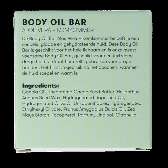 Body oil bar aloe vera & komkommer 45 Gram