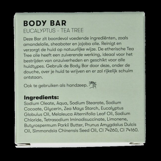 Body bar eucalyptus & tea tree 60 Gram
