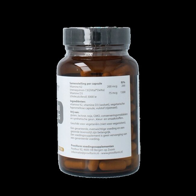Vitamine K2 200mcg & D3 75mcg 120 Vegetarische capsules