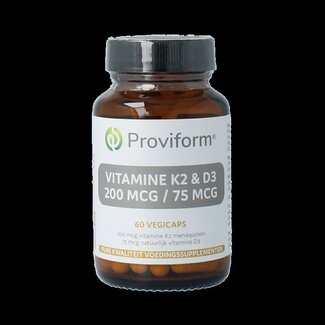 Proviform Vitamine K2 200mcg & D3 75mcg 60 Vegetarische capsules