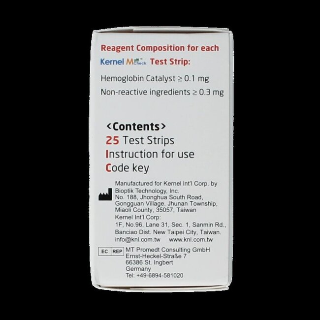 Multicheck hemoglobine teststrips 25 Stuks