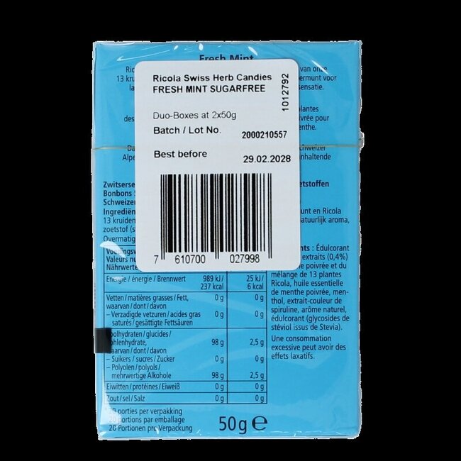 Fresh mint suikervrij duo pack 100 Gram