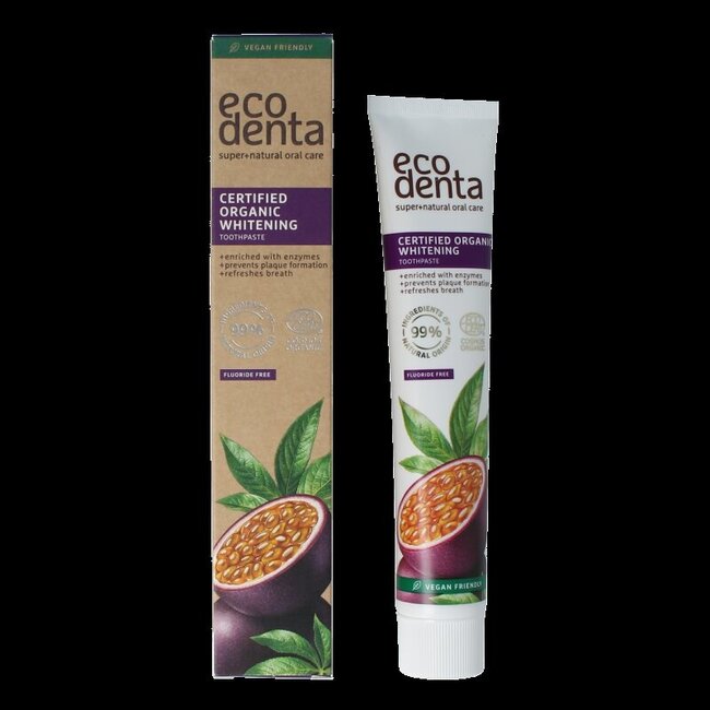 Tandpasta whitening passievrucht bio 75 Milliliter