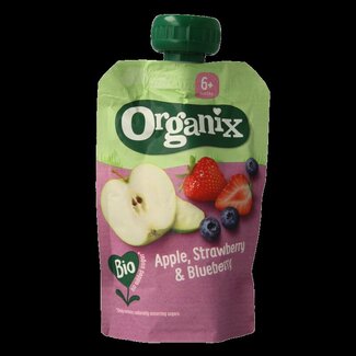 Organix Knijpfruit appel, aardbei en bosbessen 6+M bio 100 Gram