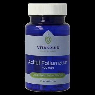 Vitakruid Actief Foliumzuur Quatrefolic 5-MTHF 400 mcg 90 Tabletten