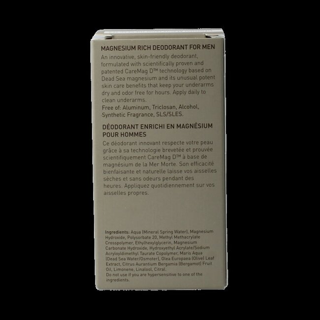 Déodorant roll-on pour hommes riche en magnésium 50 millilitres