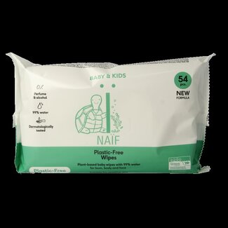 Naif Baby & kids plastic-free wipes 54 Stuks
