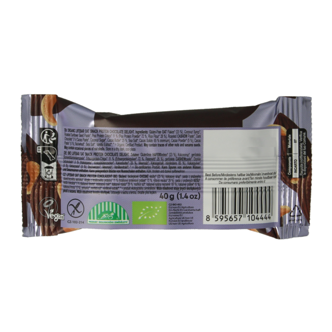 Lifefood Lifebar Hafer-Protein-Riegel Schokoladen-Genuss Bio 40 Gramm