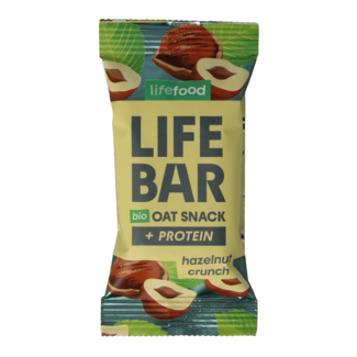 Lifefood Lifefood Lifebar oatsnack proteína avellana crunch bio 40 gramos