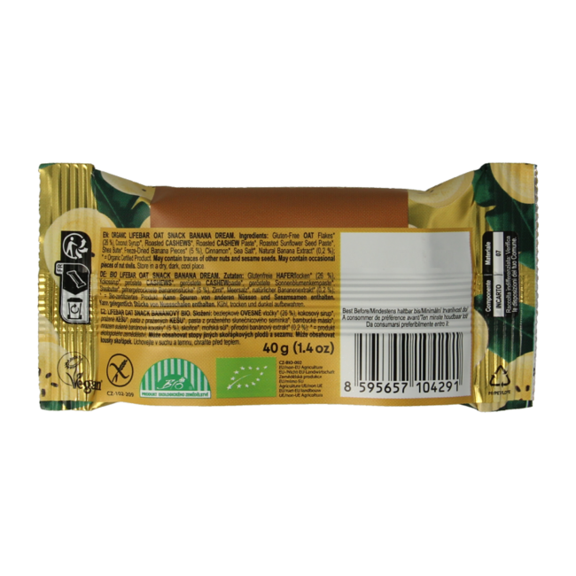 Lifefood Lifebar oatsnack banana dream organic 40 Gram
