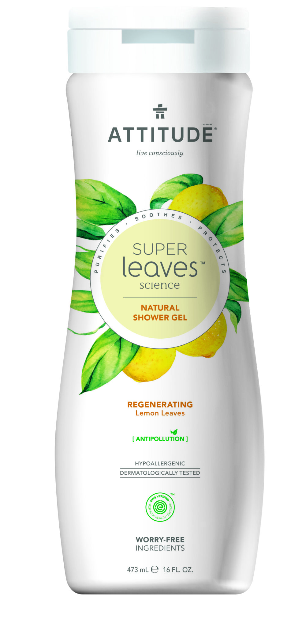 Attitude Super leaves gel de baño regenerador 473 mililitros