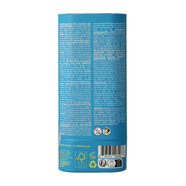 Attitude Sunly Sonnenschutz-Stick Kinder LSF 30, 60 Gramm