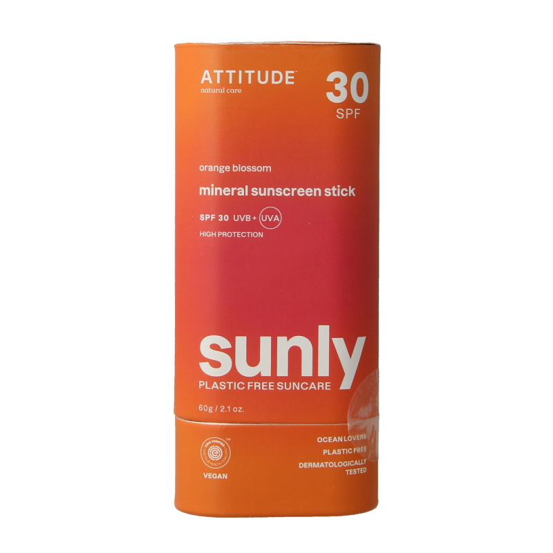 Attitude Barra de protector solar Attitude Sunly SPF30 flor de azahar 60 gramos