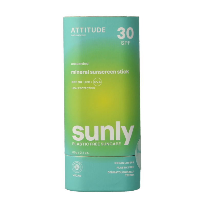 Attitude Barra de protección solar Attitude Sunly SPF30 sin perfume 60 gramos