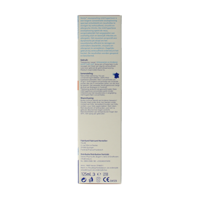 Nasal rinse mild hypertonic jet spray 125 Millilitres