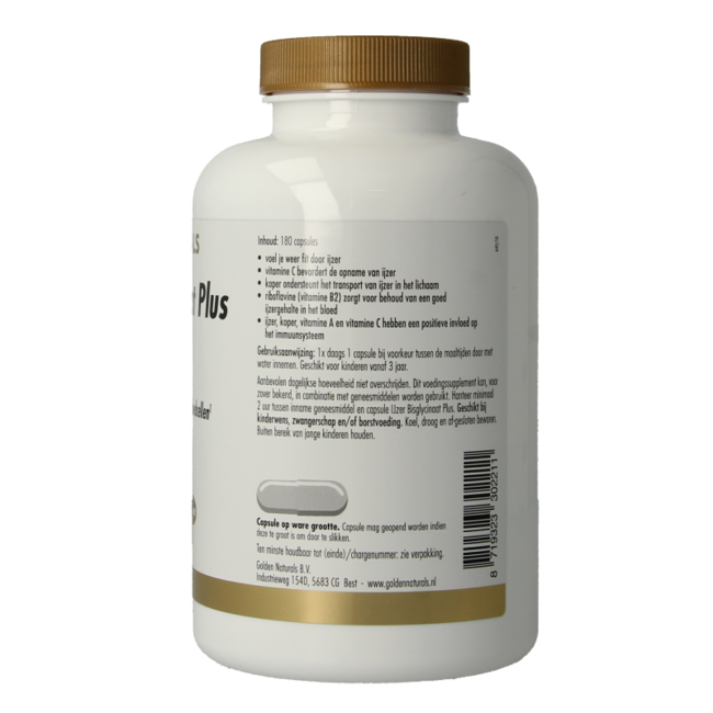 IJzer bisglycinaat plus 180 Vegetarische capsules