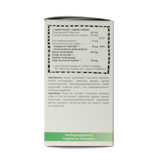 Vitamine D3 bio 60 gélules végétales