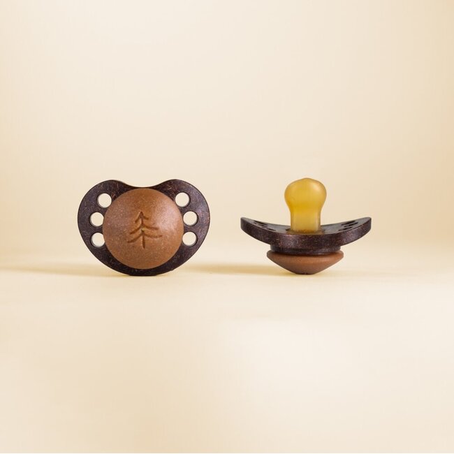 Sucettes orthodontiques Hêtre + coco 0-6 mois, lot de 2