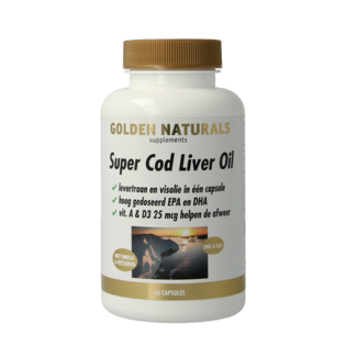 Golden Naturals Golden Naturals Super Olej z wątroby dorsza 60 Kapsułek