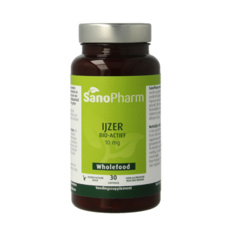SanoPharm SanoPharm Hierro 10mg wholefood 30 Cápsulas